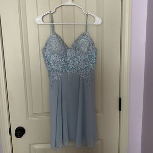 Prom girl Light blue small dress with lace top